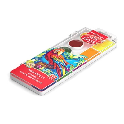 Акварель 11 цветов ErichKrause ArtBerry Neon, неоновая, с УФ-защитой, с увеличенными кюветами XXL, пластик, европодвес, без кисти