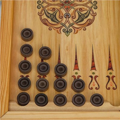 Нарды "В бане генералов нет", деревянная доска 40 х 40 см, с полем для игры в шашки, фишки микс 3827