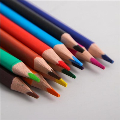 Цветные карандаши в тубусе, 12 цветов, круглые, Смешарики