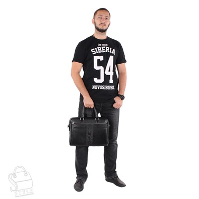 Портфель мужской кожаный 66275-1H black Heanbag