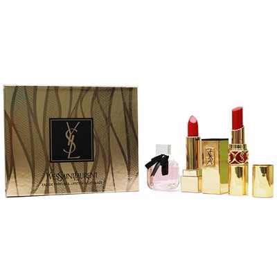 Подарочный набор Yves Saint Laurent EAU DE PARFUM "Mon paris"& LIPSTICK & LIP GLAZE