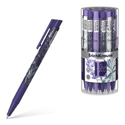 Ручка шариковая автоматическая ErichKrause Lavender Matic&Grip, резиновый упор, узел 0.7 мм, чернила синие, длина линии письма 1 200 метров, МИКС