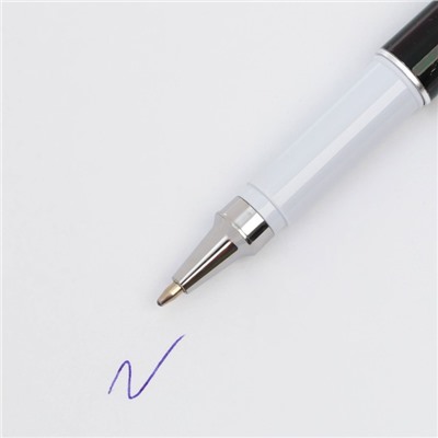 Ручка шариковая синяя паста 1.0 мм с колпачком «С 23 февраля» пластик