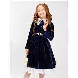 Платье бархатное для девочки со съемным воротником SP0061