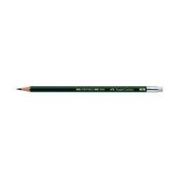 Карандаш художественный чёрнографитный Faber-Castel CASTELL® 9000 профессиональные HB с ластиком зелёный