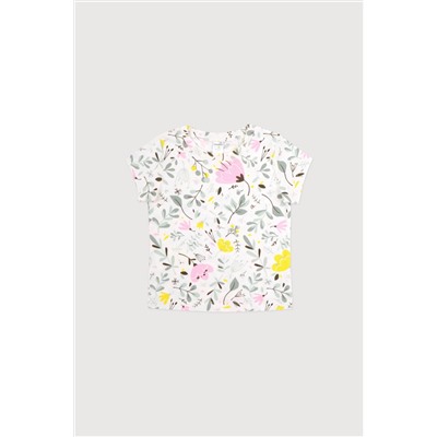 Футболка для девочки Crockid К 301024 белая лилия, нежные цветы