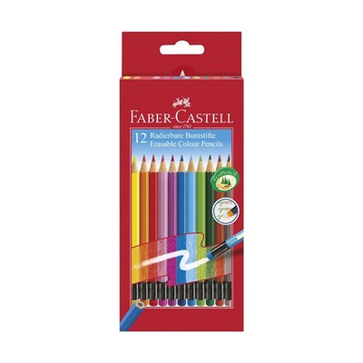 Карандаши 12 цветов Faber-Castell шестигранный с ластиком