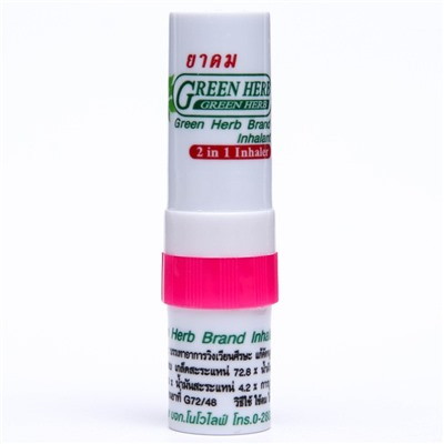 Бальзам ингалятор Green Herb 2 в 1 с аппликатором, при простуде, головной боли, тошноте и насморке