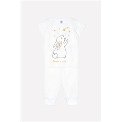 Пижама для девочки Crockid К 1548 мелкая крапинка на белом