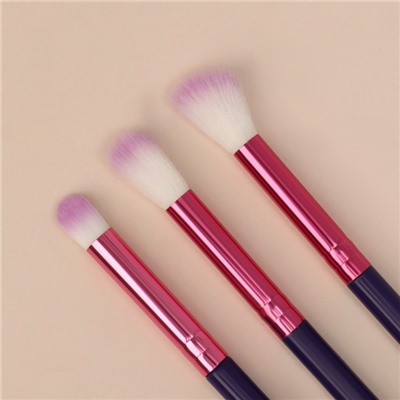 Набор кистей для макияжа «PENCIL», 5 предметов, цвет фиолетовый/розовый