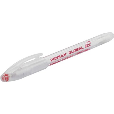 Ручка шариковая масляная Pensan Global-21, узел 0.5 мм, чернила красные