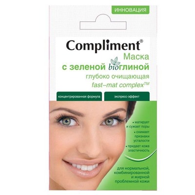 Маска с зеленой bio глиной Compliment 7 ml