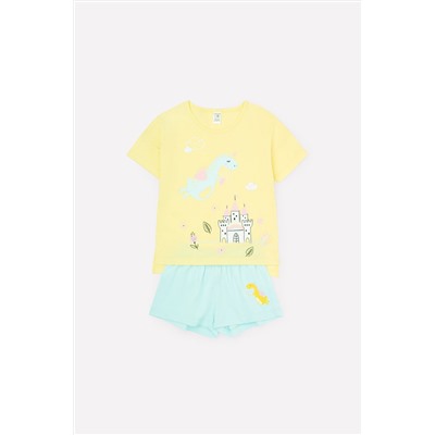 Пижама для девочки Crockid К 1535 бледно-желтый + светлый минт