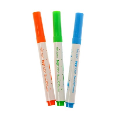 Фломастеры с утолщённым стержнем 12 цветов Joycolor Mini, в пластиковом кармане, МИКС