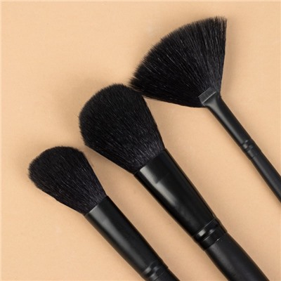 Набор кистей для макияжа «Premium Brush», 8 предметов, PVC-чехол, цвет чёрный