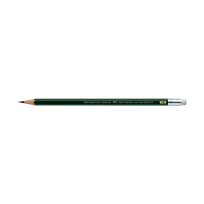 Карандаш художественный чёрнографитный Faber-Castel CASTELL® 9000 профессиональные HB с ластиком зелёный