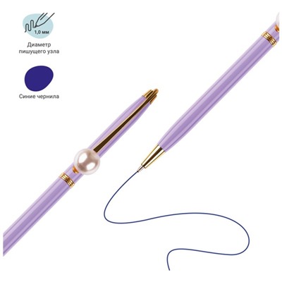 Ручка шариковая поворотная MESHU Lilac jewel, синий стержень, металлический корпус