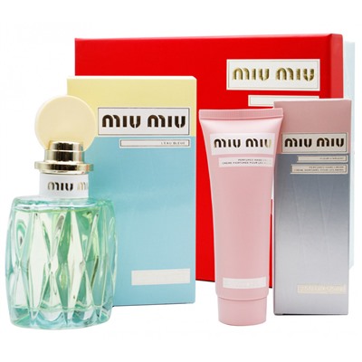 Подарочный набор Miu Miu L'Eau Bleue Eau De Parfum - Духи 100 ml + Крем для рук 75 ml