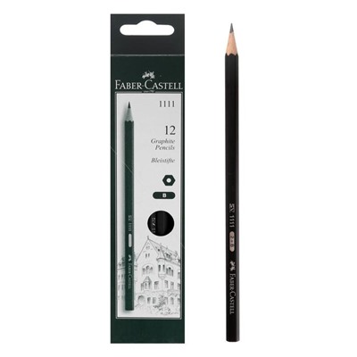 Карандаш чернографитный Faber-Castell 1111 B шестигранный, картонная коробка