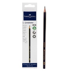 Карандаш чёрнографитный Faber-Castell GOLDFABER 1221 6B, шестигранный, цена за 1 шт