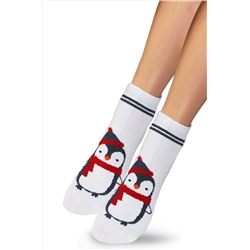 TOUCH, Женские хлопковые носки с новогодним пингвинчиком