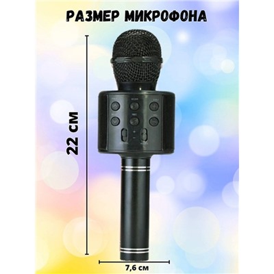 Беспроводной караоке микрофон WS-858 Черный