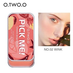 Матовый крем для румян 3в1 O.TWO.O Pick Me 10г (№02 Wink)