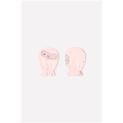 Рукавички для девочки Crockid К 8528 зайчики и сердечки на светло-розовом