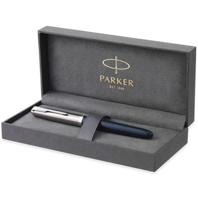 Ручка перьевая Parker 51 Core Midnight Blue CT F, корпус из нержавеющей стали/пластик, чёрные чернила