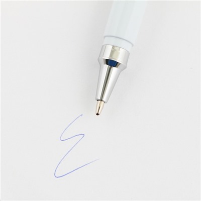 Ручка шариковая синяя паста 1.0 мм с колпачком «Настоящему защитнику» пластик