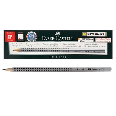 Карандаш чернографитный Faber-Castell профессиональные Grip 2001 2B трёхгранный корпус, массажные шашечки