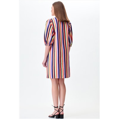 Платье Gizart 1089 разноцветный полоска