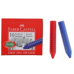 Ластик Faber-Castell синтетика GRIP 2001, треугольный МИКС