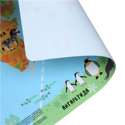 Накладка на стол пластиковая А4 (330 х 230 мм), deVENTE "Карта Мира", 600 мкм, обучающая