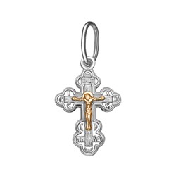 060-08 Крест комбинированый серебро+золото штампованный