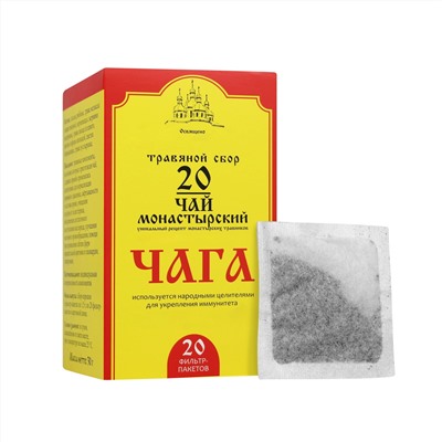 Чай Монастырский №20, чага, 20 пакетиков, 30 г, "Архыз"
