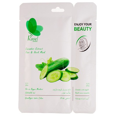 Маски для лица Rosel Cosmetics Face & Neck Mask Cucumber Extract