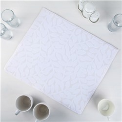 Коврик для сушки посуды Доляна «Папоротник», 38×50 см, микрофибра, цвет белый