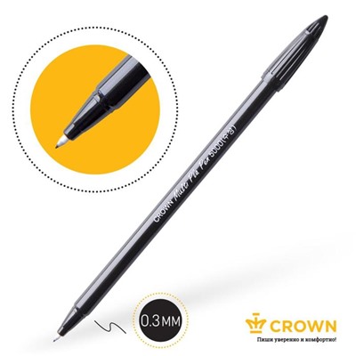 Ручка капиллярная Crown СМР-5000, узел 0.5 мм, пластиковая, чёрная