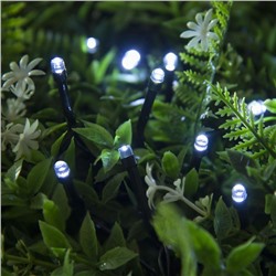 Гирлянда «Нить» 20 м, IP44, тёмная нить, 200 LED, свечение белое, 2 режима, солнечная батарея