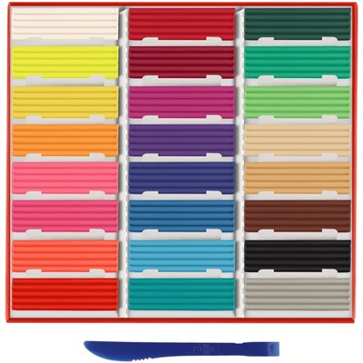 Пластилин, 24 цвета, 480г, Гамма "Мультики", со стеком, картонная упаковка (371595)
